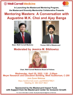 "Mentoring Masters: A Conversation with Augustine M.K. Choi and Ajay Banga"