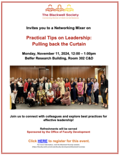 Blackwell Society Mixer: Practical Tips on Leadership: Pulling back the Curtain