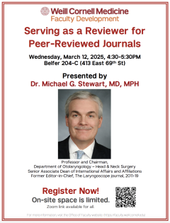 Serving as a Reviewer for Peer-Reviewed Journals with Dr. Michael G. Stewart